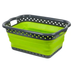 Die moderne Hausfrau Faltbarer Wäschekorb "Trend" grün