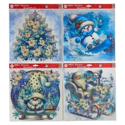 Die moderne Hausfrau Fenster-Sticker „Winter-Glitter“, 4 Stück