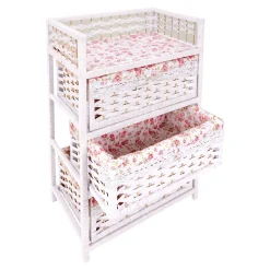 Die moderne Hausfrau Flecht-Kommode „Romantik“ 3 Fächer