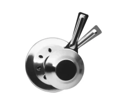 Die moderne Hausfrau Fondueset, Edelstahl - 1 x Fonduetopf, 1 x Spritzschutz, 1 x Rechaud, 1 x Metallplatte, 1 x Fonduebrenner, 6 x Fonduegabel