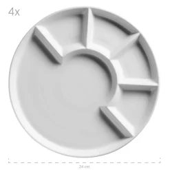Die moderne Hausfrau Fondueteller 24 cm, Porzellan 4 x Fondueteller