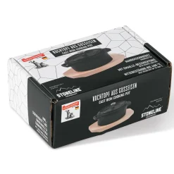 Die moderne Hausfrau Freyersbacher Mini Cocotte 12x8,5 cm Gusseisen, Kleiner Emaille Topf | Oval, mit Brett und Tuch