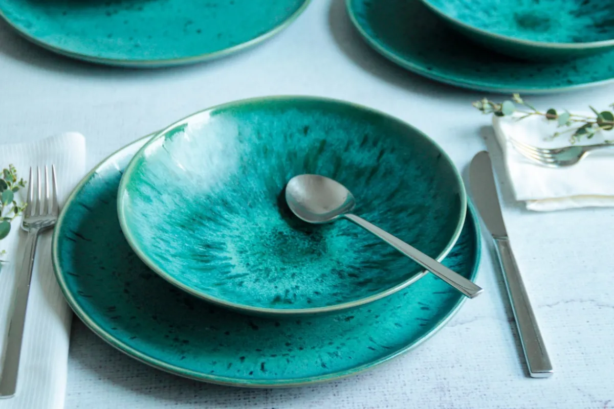 Die moderne Hausfrau Frühstücks Set, Steinzeug Carellia Blau