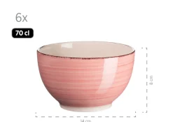 Die moderne Hausfrau Frühstücksgeschirr, Steingut Lumaca Koralle