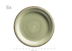 Die moderne Hausfrau Frühstücksgeschirr, Steingut Lumaca Olivgrün