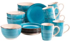 Die moderne Hausfrau Frühstücksgeschirr, Steingut Lumaca Dunkelblau
