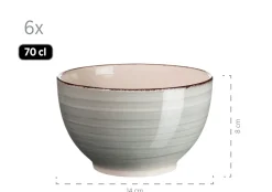 Die moderne Hausfrau Frühstücksgeschirr, Steingut Lumaca Rauchblau