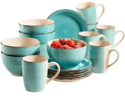 Die moderne Hausfrau Frühstücksgeschirr, Steingut Lumaca Laguna