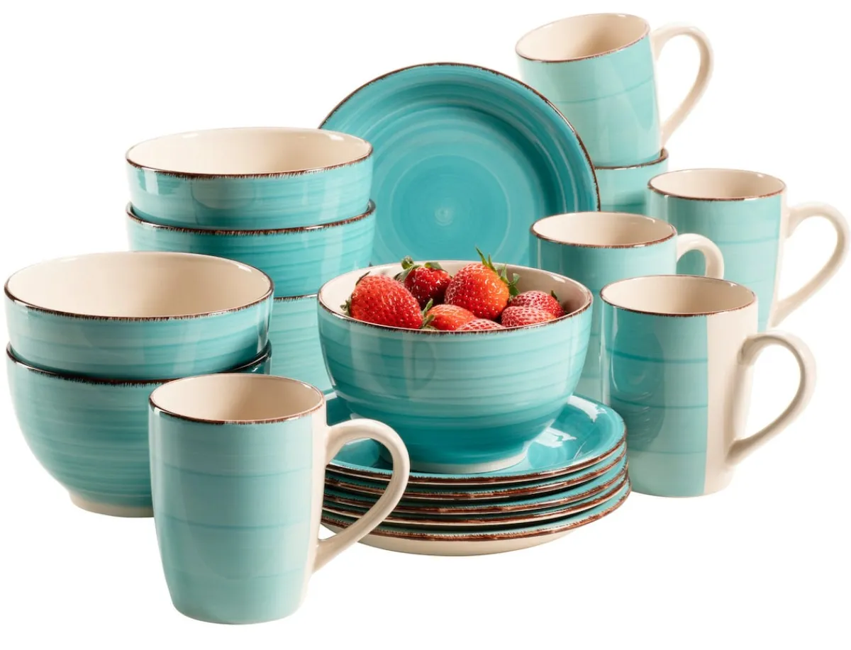 Die moderne Hausfrau Frühstücksgeschirr, Steingut Lumaca Laguna