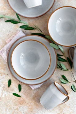 Die moderne Hausfrau Frühstücksset, Steinzeug Smoky's Weiß