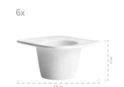 Die moderne Hausfrau Frühstücks-Zubehör, Porzellan LA MUSICA 1 x Zuckerdose, 1 x Gießer, 6 x Eierbecher