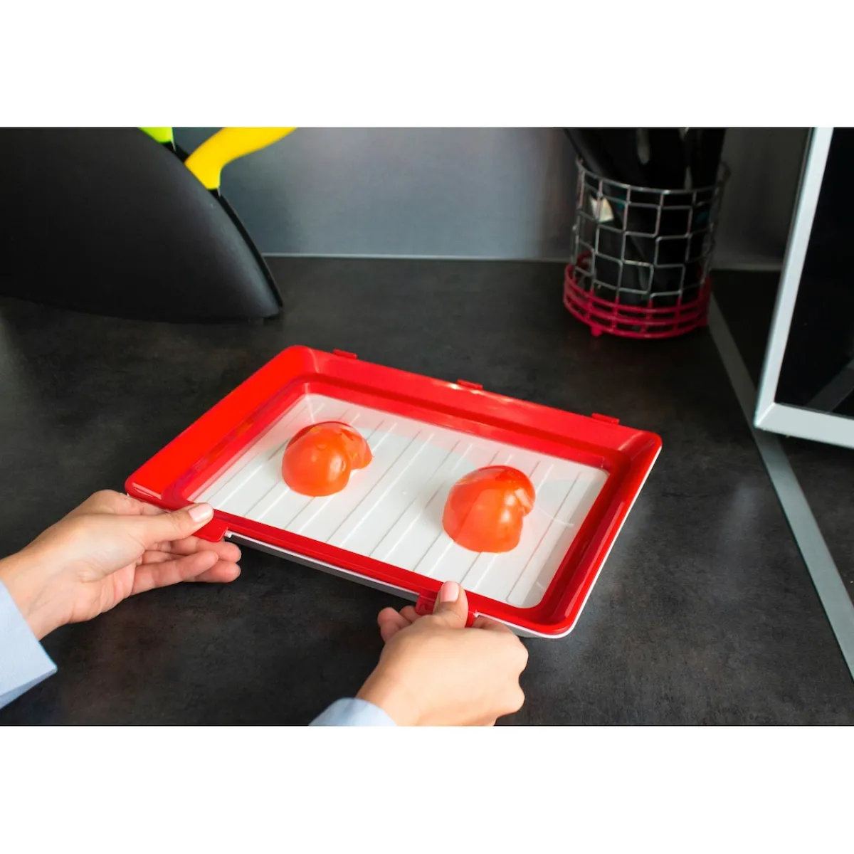 Die moderne Hausfrau Frischhaltesystem "Clever Tray" 30 x 23 x 2 cm, 2 Stück