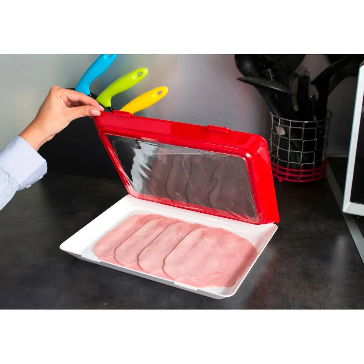 Die moderne Hausfrau Frischhaltesystem "Clever Tray" 30 x 23 x 2 cm, 2 Stück