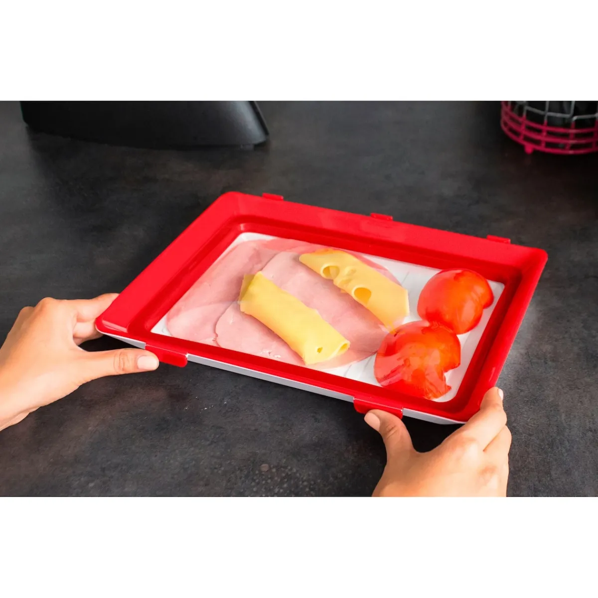 Die moderne Hausfrau Frischhaltesystem "Clever Tray" 30 x 23 x 2 cm, 2 Stück