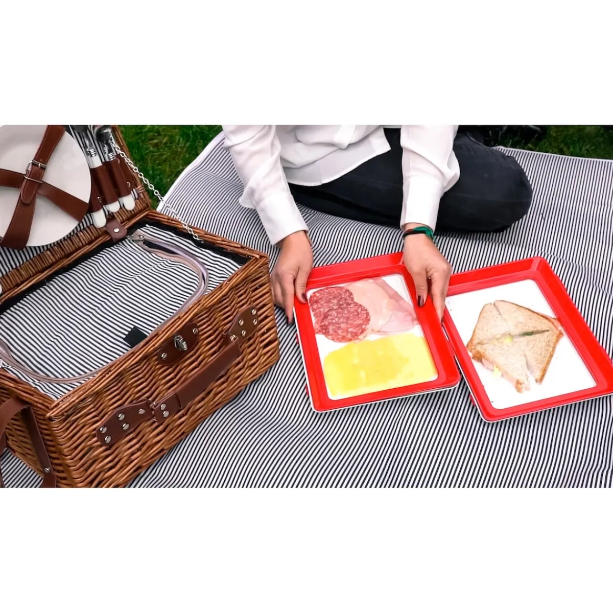 Die moderne Hausfrau Frischhaltesystem "Clever Tray" 30 x 23 x 2 cm, 2 Stück