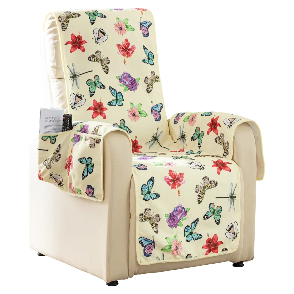 Die moderne Hausfrau Frottee-Sesselschoner „Schmetterling“