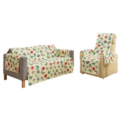 Die moderne Hausfrau Frottee-Set Sofa- und Sessel-Schoner „Schmetterling“