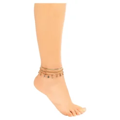 Damen Die moderne Hausfrau Fußkettchen „Blume“, 3 Stück