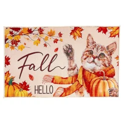 Die moderne Hausfrau Fußmatte „Herbstkatze“