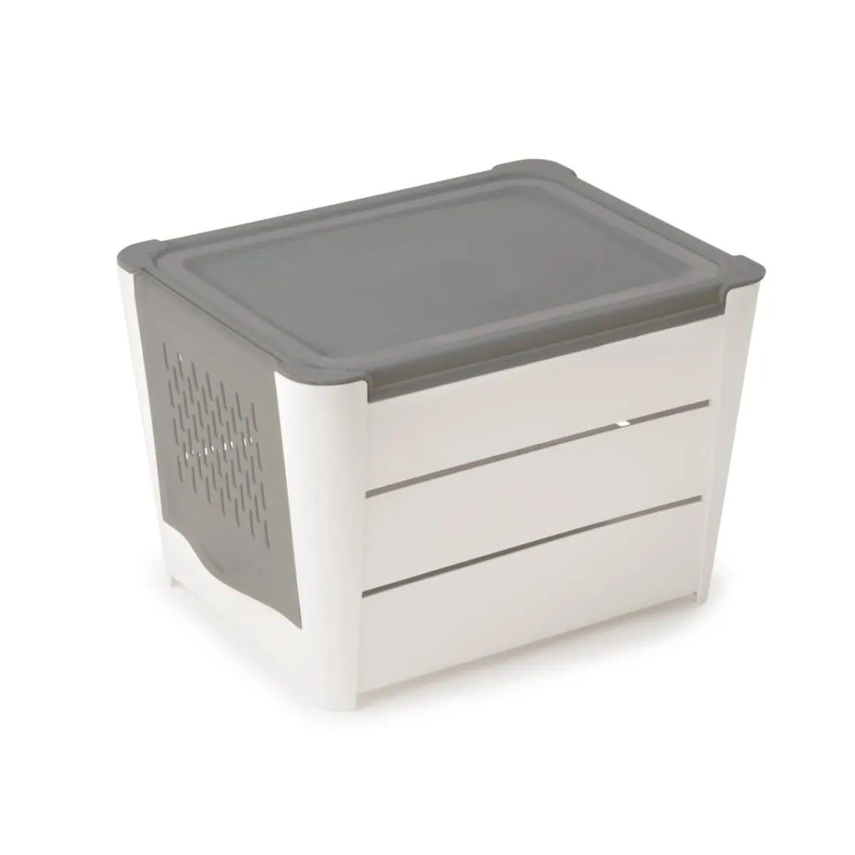 Die moderne Hausfrau Gemüsebox mit Klappöffnung grau