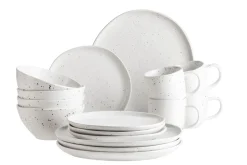 Die moderne Hausfrau Geschirr-Set, Keramik Andoro 4 x Speisteller, 4 x Dessertteller, 4 x Kaffeebecher, 4 x Müslischale