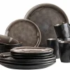 Die moderne Hausfrau Geschirr-Set, Keramik Niara Organic 4 x Speisteller, 4 x Dessertteller, 4 x Kaffeebecher, 4 x Müslischale