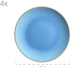 Die moderne Hausfrau Geschirr-Set, Keramik Ossia Sand, Hellblau