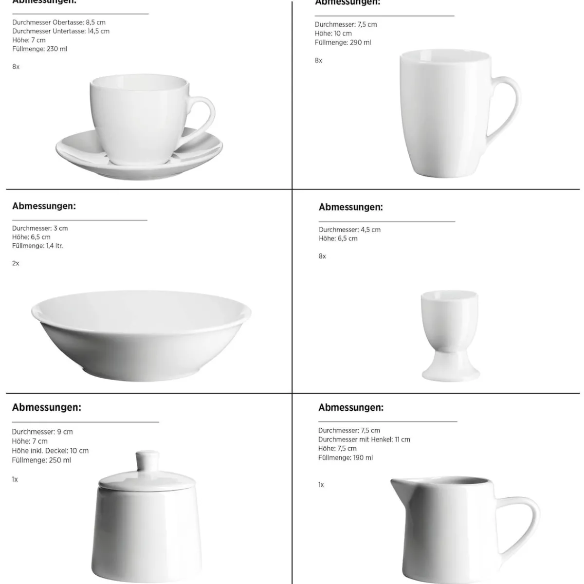 Die moderne Hausfrau Geschirr-Set, Porzellan Barca