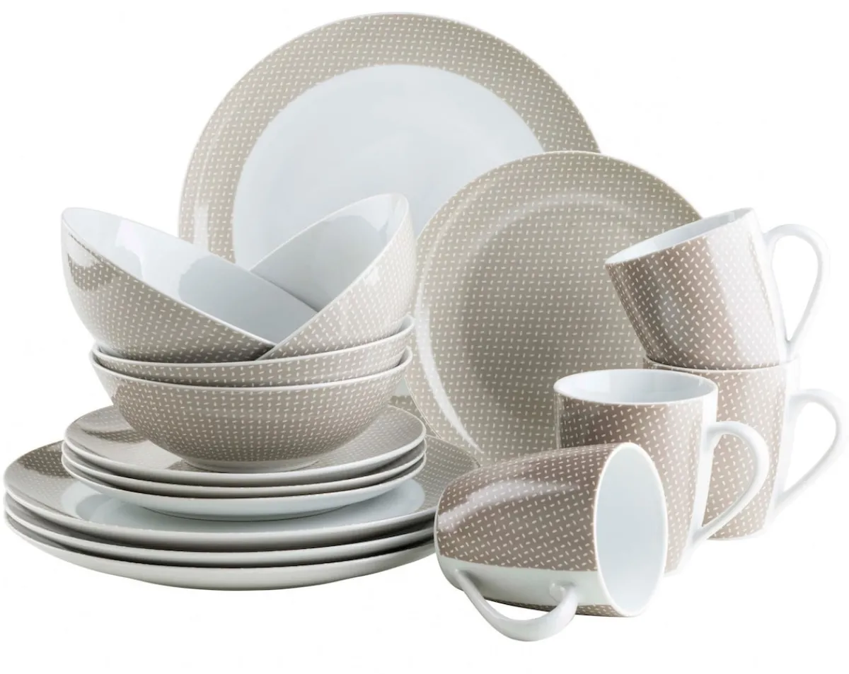 Die moderne Hausfrau Geschirr-Set, Porzellan Kitchen Time II Beige