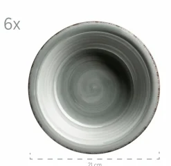 Die moderne Hausfrau Geschirr-Set, Steingut Lumaca Rauchblau