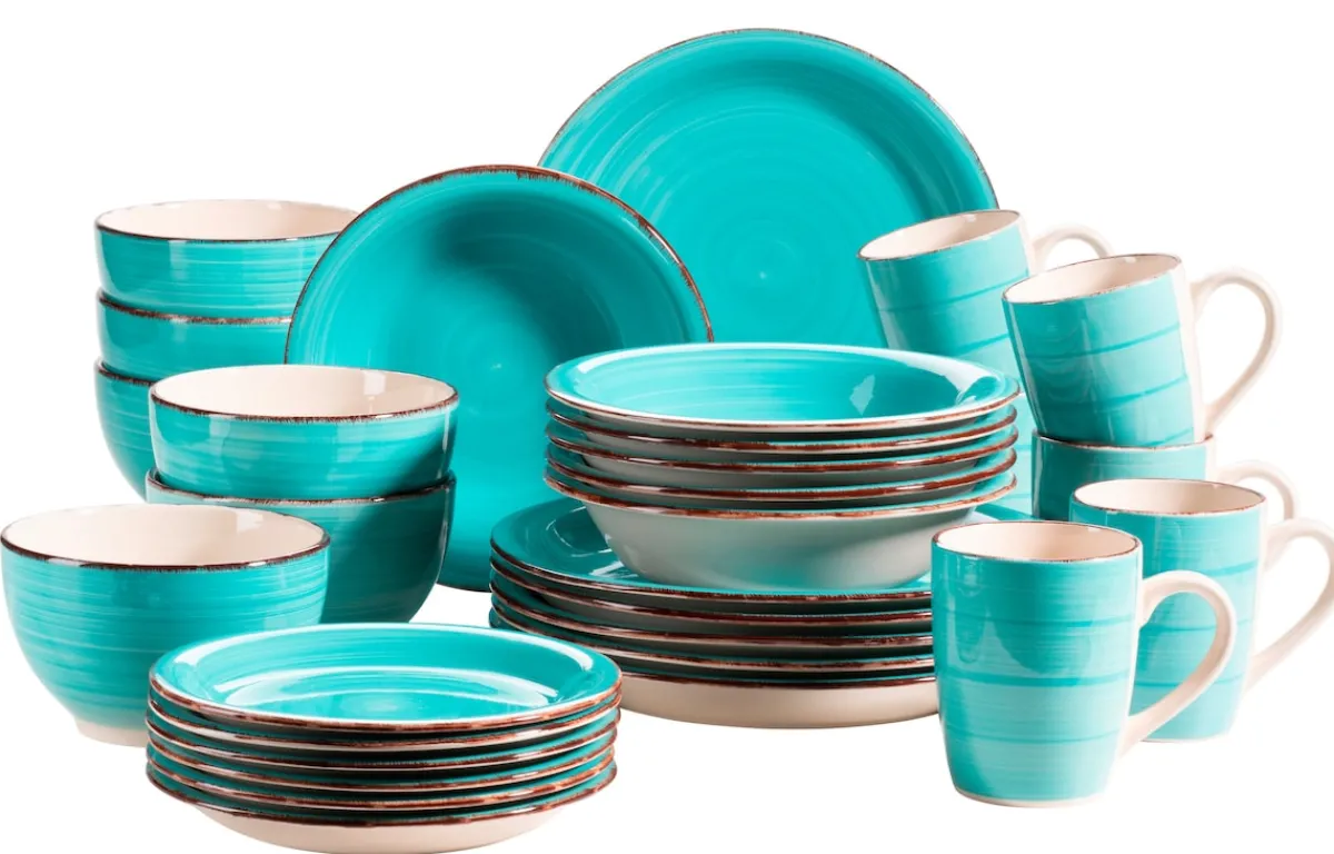 Die moderne Hausfrau Geschirr-Set, Steingut Lumaca Laguna