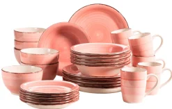 Die moderne Hausfrau Geschirr-Set, Steingut Lumaca Koralle