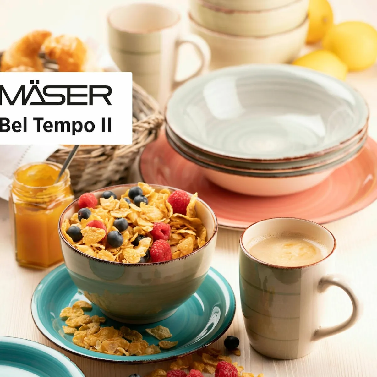 Die moderne Hausfrau Geschirr-Set, Steingut Lumaca Dunkelblau