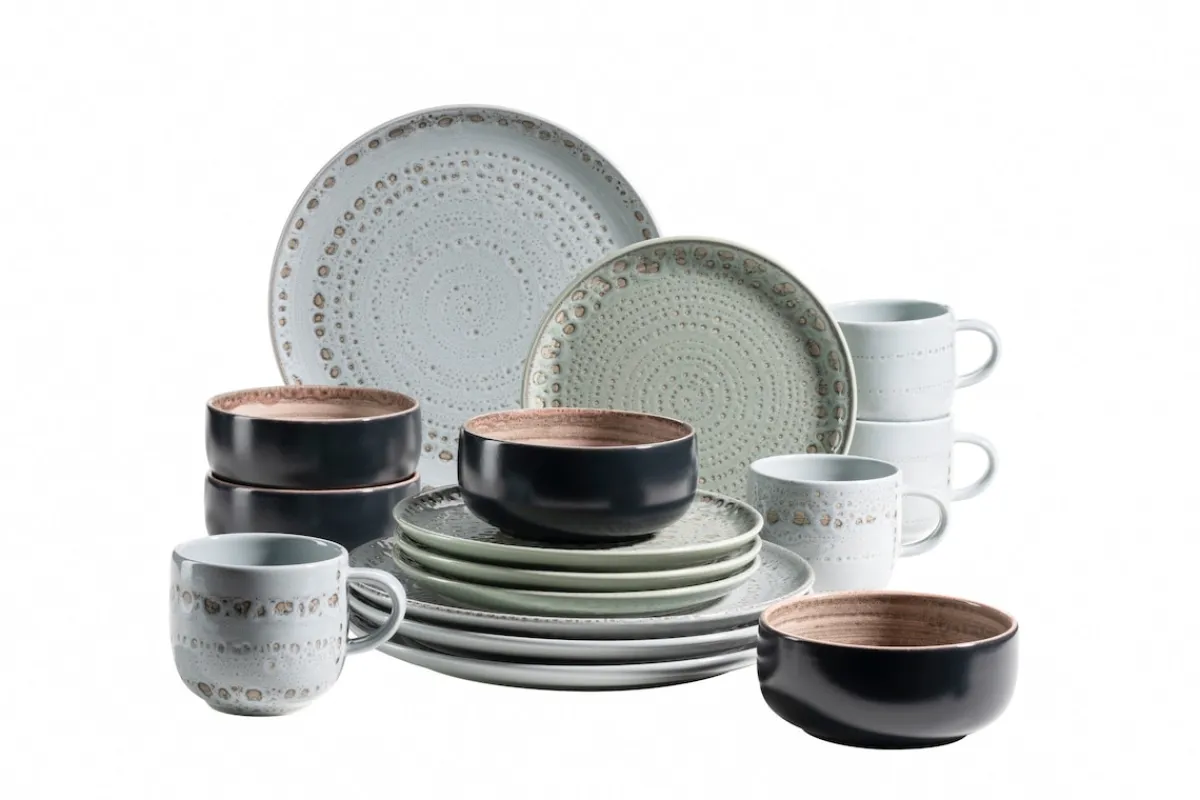 Die moderne Hausfrau Geschirr-Set, Steingut Spicy Market Grün