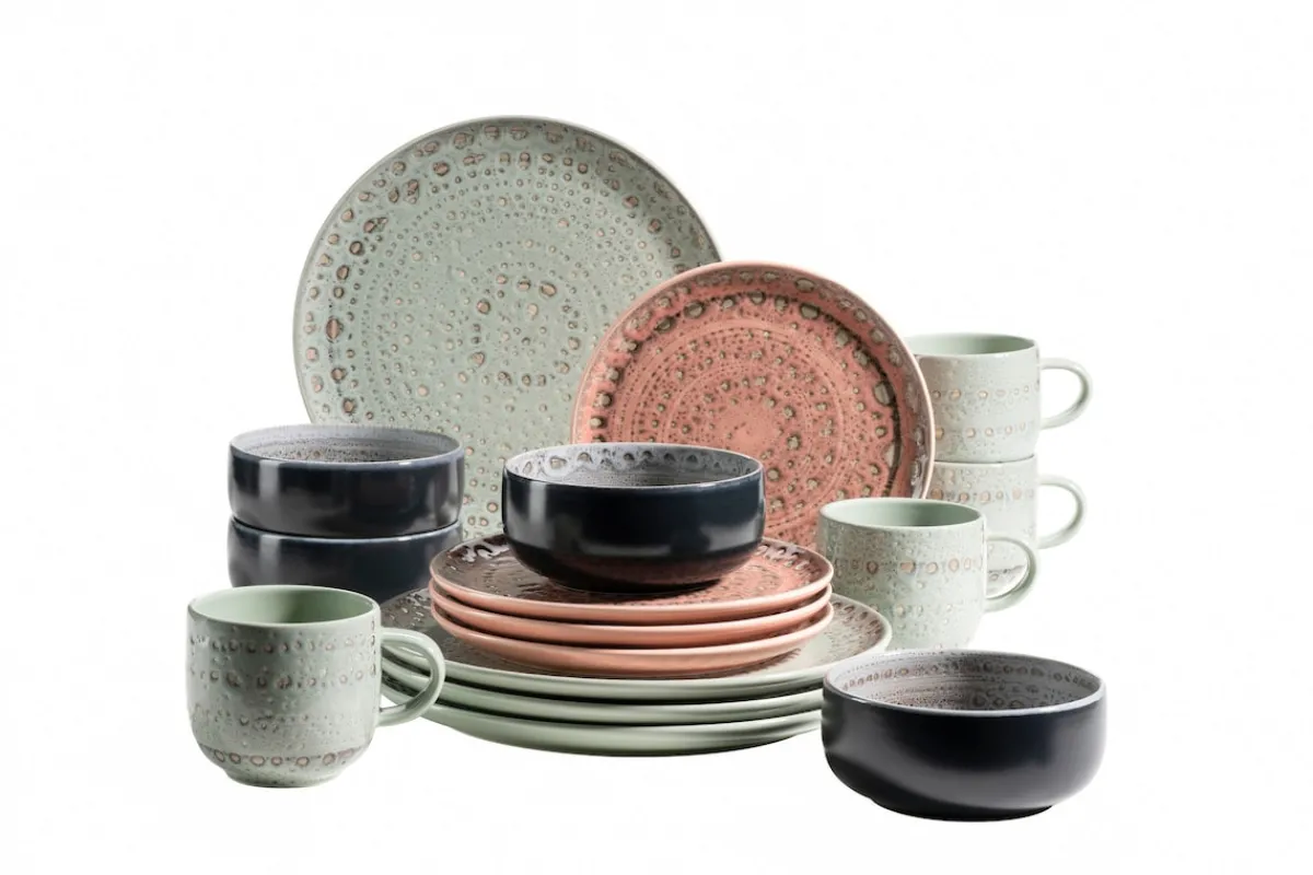 Die moderne Hausfrau Geschirr-Set, Steingut Spicy Market Grün