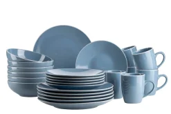 Die moderne Hausfrau Geschirr-Set, Steinzeug Elissa Blau
