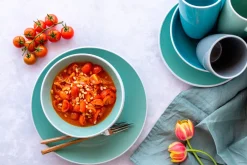 Die moderne Hausfrau Geschirr-Set, Steinzeug Elissa Blau