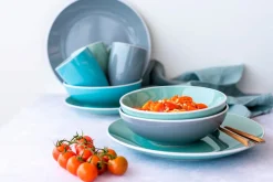 Die moderne Hausfrau Geschirr-Set, Steinzeug Elissa Grün