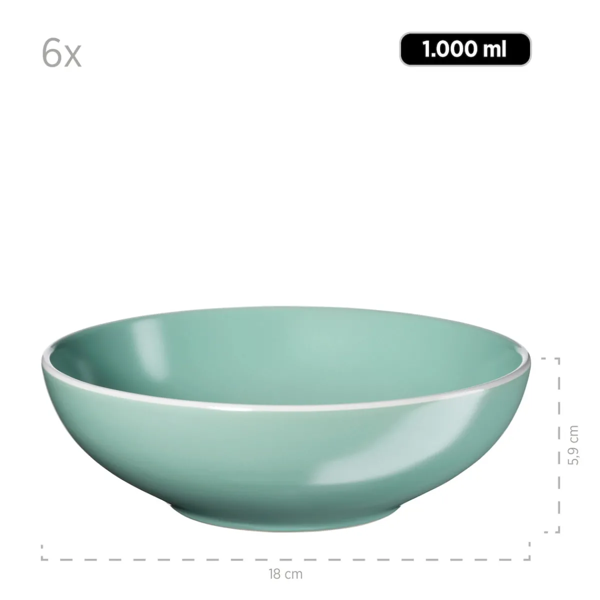 Die moderne Hausfrau Geschirr-Set, Steinzeug Elissa Grün