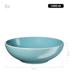 Die moderne Hausfrau Geschirr-Set, Steinzeug Elissa Türkis