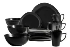 Die moderne Hausfrau Geschirr-Set, Steinzeug Glendale 4 x Speisteller, 4 x Dessertteller, 4 x Kaffeebecher, 4 x Müslischale