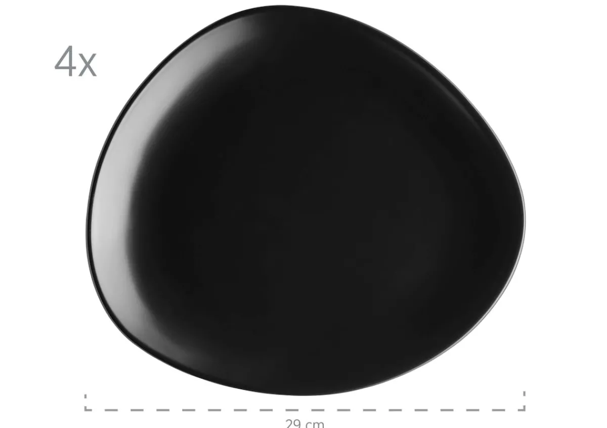 Die moderne Hausfrau Geschirr-Set, Steinzeug Glendale 4 x Speisteller, 4 x Dessertteller, 4 x Kaffeebecher, 4 x Müslischale