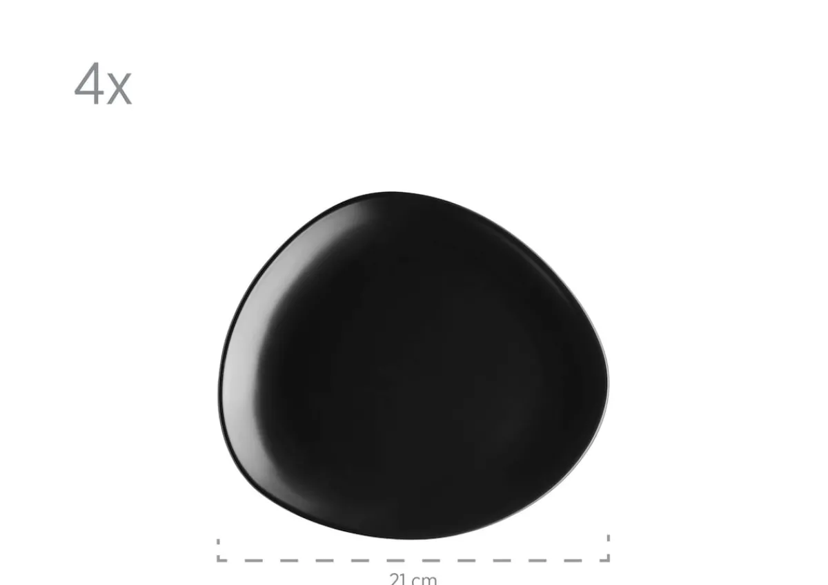 Die moderne Hausfrau Geschirr-Set, Steinzeug Glendale 4 x Speisteller, 4 x Dessertteller, 4 x Kaffeebecher, 4 x Müslischale