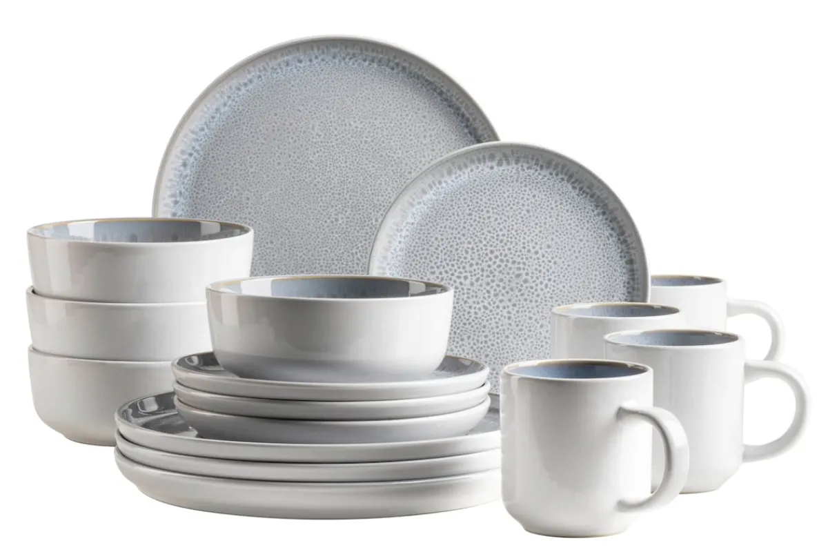 Die moderne Hausfrau Geschirrset, Steinzeug Lunaria Grau