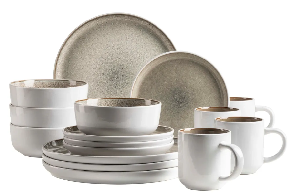 Die moderne Hausfrau Geschirrset, Steinzeug Lunaria Braun