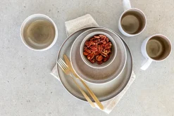 Die moderne Hausfrau Geschirrset, Steinzeug Lunaria Braun