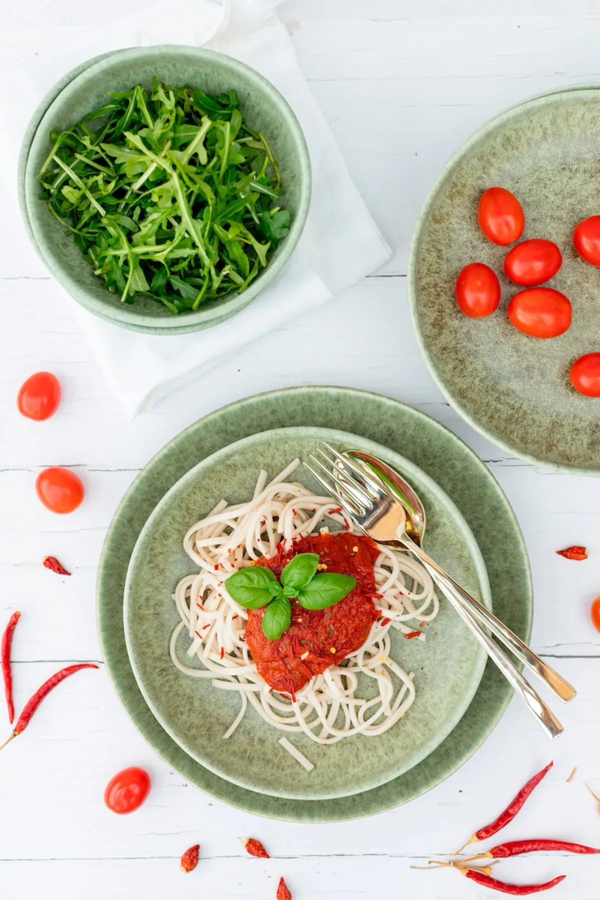 Die moderne Hausfrau Geschirr-Set, Steinzeug Moos'N'Stein Grün