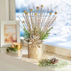 Die moderne Hausfrau Gesteck „Gold-Explosion“