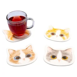 Die moderne Hausfrau Glasuntersetzer „Katzen“, 4 Stück