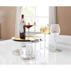 Die moderne Hausfrau Glasuntersetzer „Rose“, 4 Stück